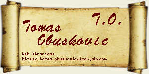 Tomas Obušković vizit kartica
